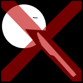 couteau: mettre en bouche